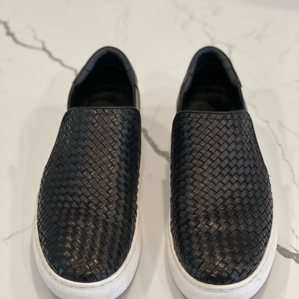 TRASK Italian Woven Leather Slip-On Sneakers